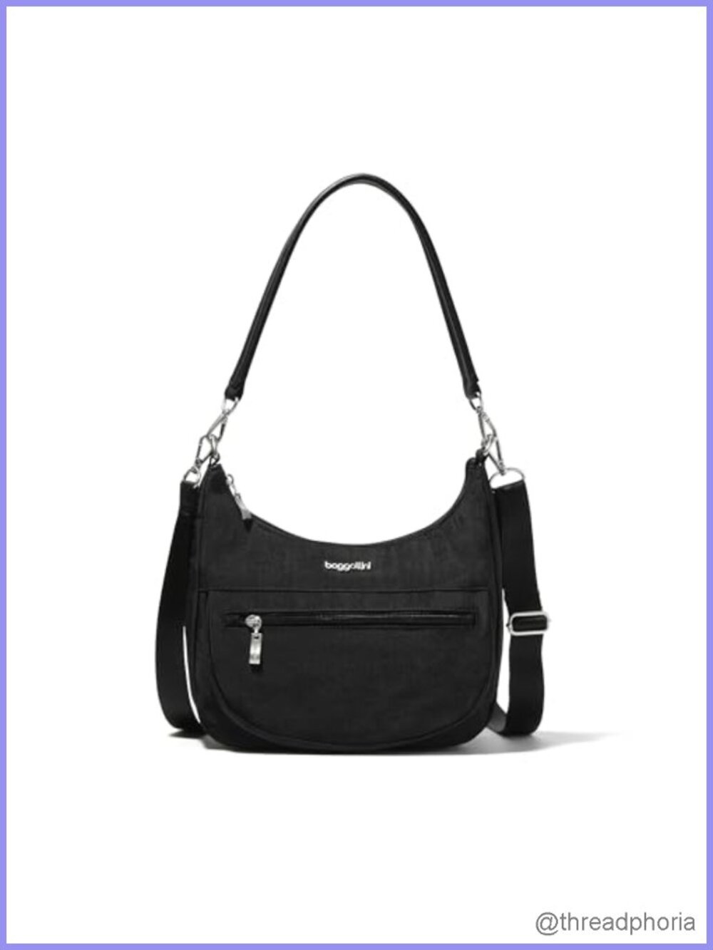 Baggallini Modern Pocket Half Moon Shoulder Bag Crossbody Convertible
